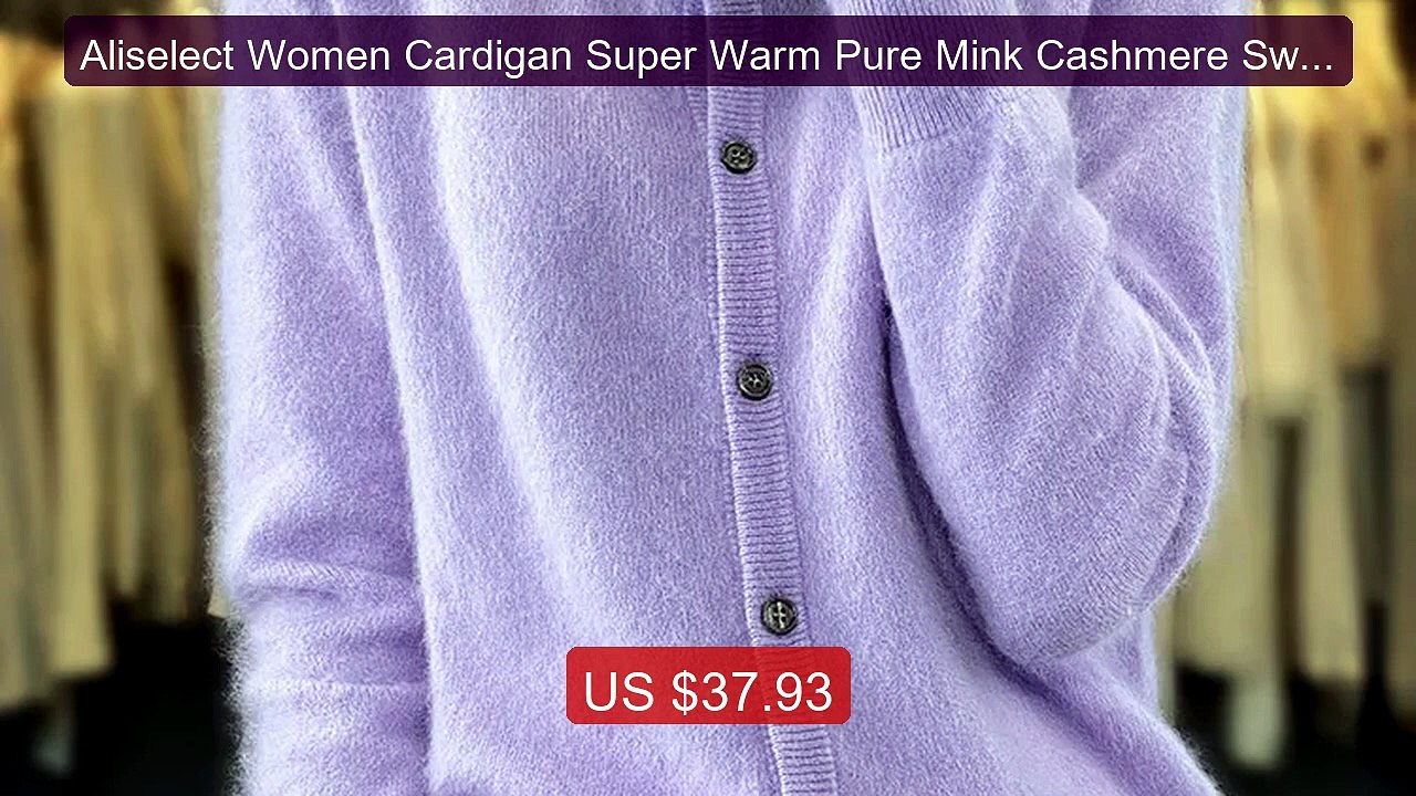 Aliselect Women Cardigan Super Warm Pure Mink Cashmere Sweater... -- Best Buy 2026 | Great Quality!