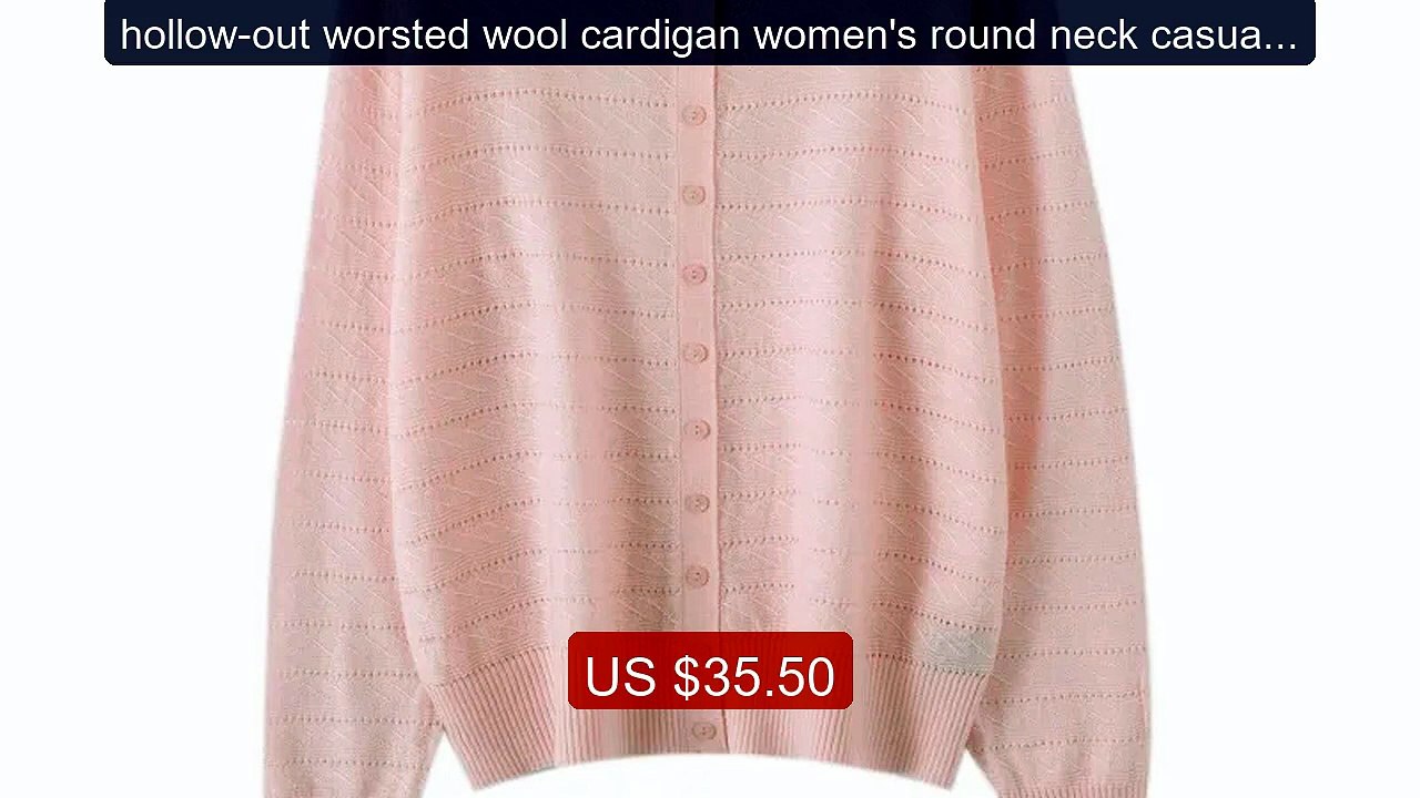 hollow-out worsted wool cardigan women's round neck casual out... -- Hot Deal 2026 | Limited Offer!