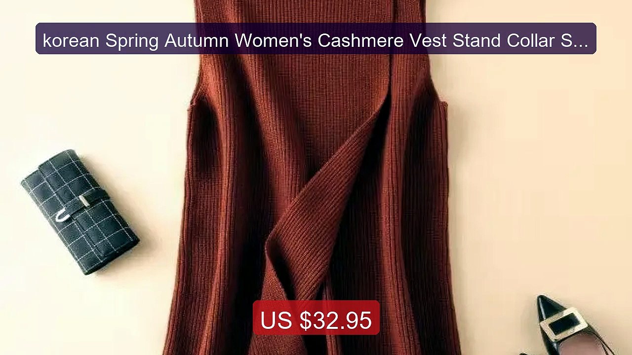 korean Spring Autumn Women's Cashmere Vest Stand Collar Sleeveless ... -- Top Rated 2026 | Buy Now!