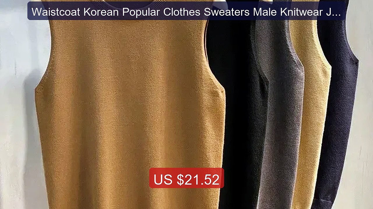 Waistcoat Korean Popular Clothes Sweaters Male Knitwear Jumpe... -- Amazing Value 2026 | Must Have!