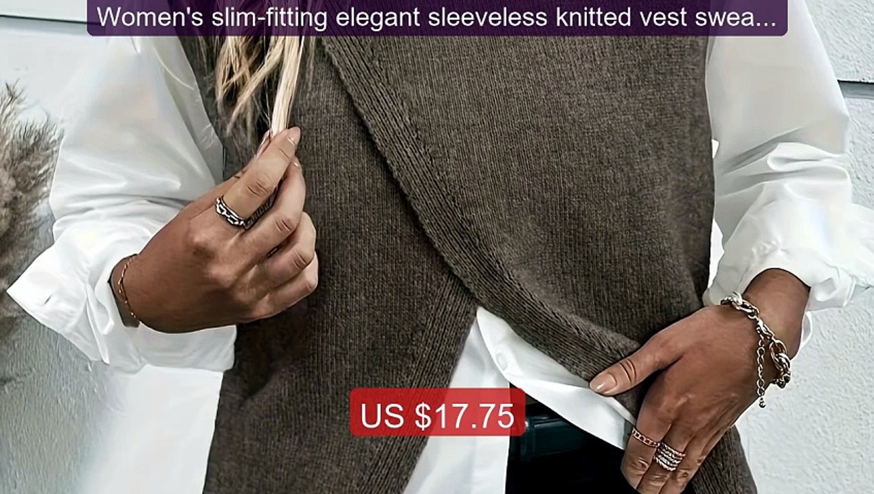 Women's slim-fitting elegant sleeveless knitted vest sweater pullover -- Top Rated 2026 | Buy Now!