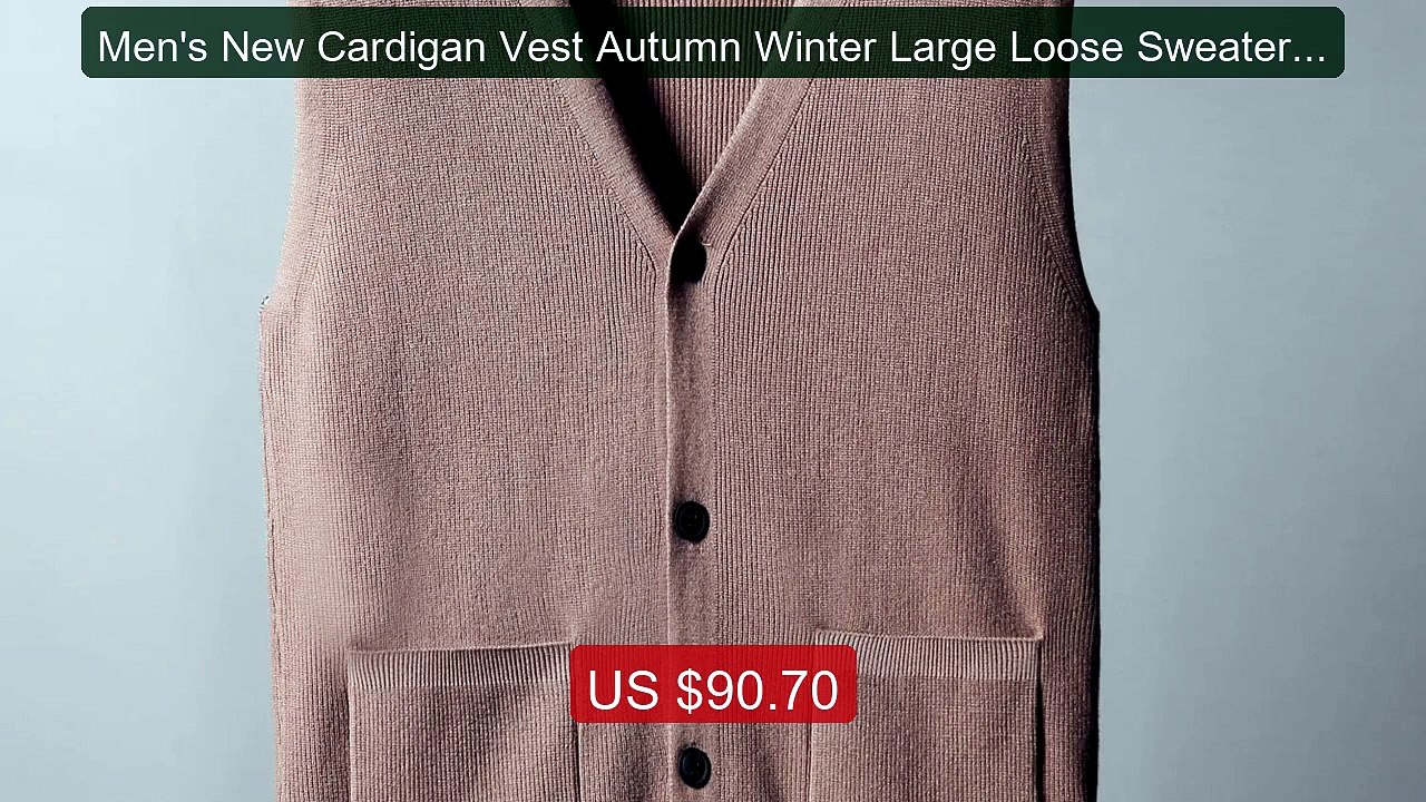 Men's New Cardigan Vest Autumn Winter Large Loose Sweater Larg... -- Best Buy 2026 | Great Quality!