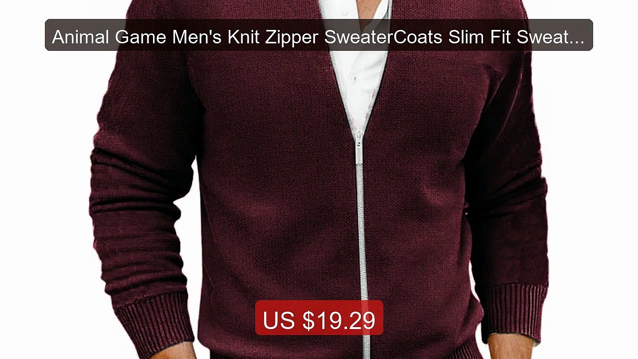 Animal Game Men's Knit Zipper SweaterCoats Slim Fit Sweater... -- Top Pick 2026 | Unbeatable Price!