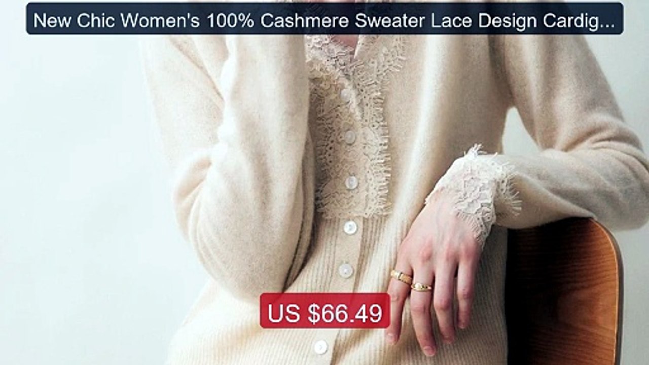 New Chic Women's 100% Cashmere Sweater Lace Design Cardigan O... -- Amazing Value 2026 | Must Have!
