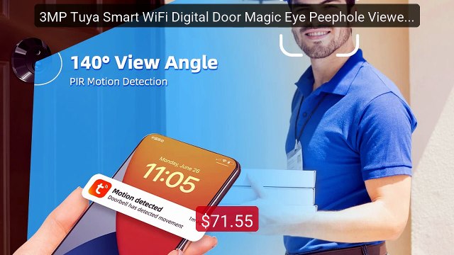 3MP Tuya Smart WiFi Digital Door Magic Eye Peephole Viewer PIR Moti... Top Rated 2026 | Buy Now!