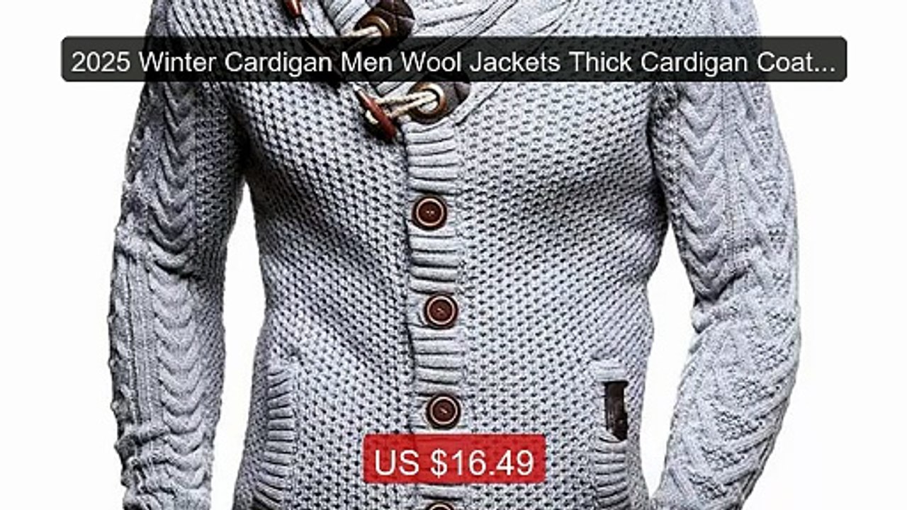 2025 Winter Cardigan Men Wool Jackets Thick Cardigan Coats Me... -- Amazing Value 2026 | Must Have!
