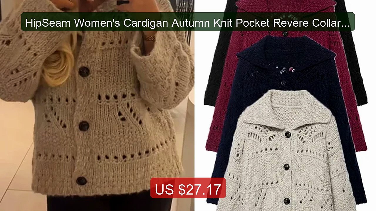 HipSeam Women's Cardigan Autumn Knit Pocket Revere Collar L... -- Top Pick 2026 | Unbeatable Price!