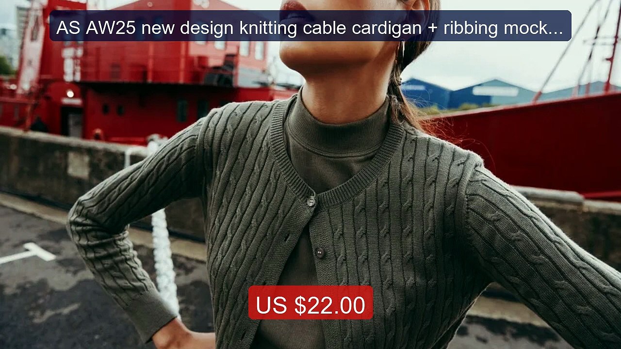 AS AW25 new design knitting cable cardigan + ribbing mockneck dres... -- Best Deal 2026 | Shop Now!