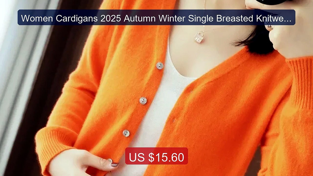 Women Cardigans 2025 Autumn Winter Single Breasted Knitwears ... -- Amazing Value 2026 | Must Have!