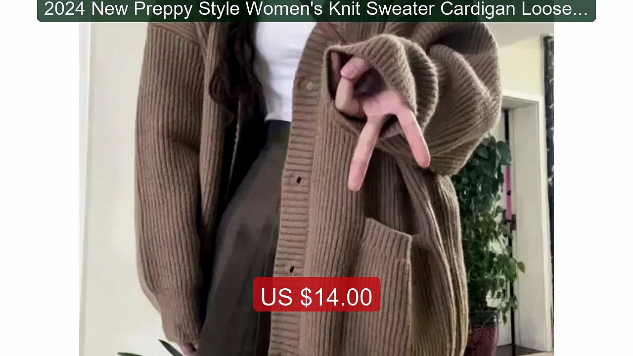 2024 New Preppy Style Women's Knit Sweater Cardigan Loose Fit V-ne... -- Best Deal 2026 | Shop Now!