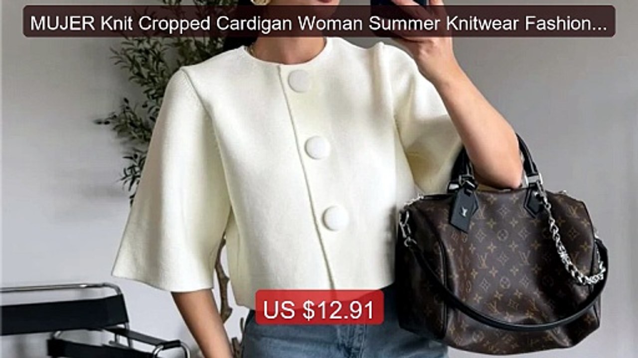 MUJER Knit Cropped Cardigan Woman Summer Knitwear Fashion P... -- Top Pick 2026 | Unbeatable Price!