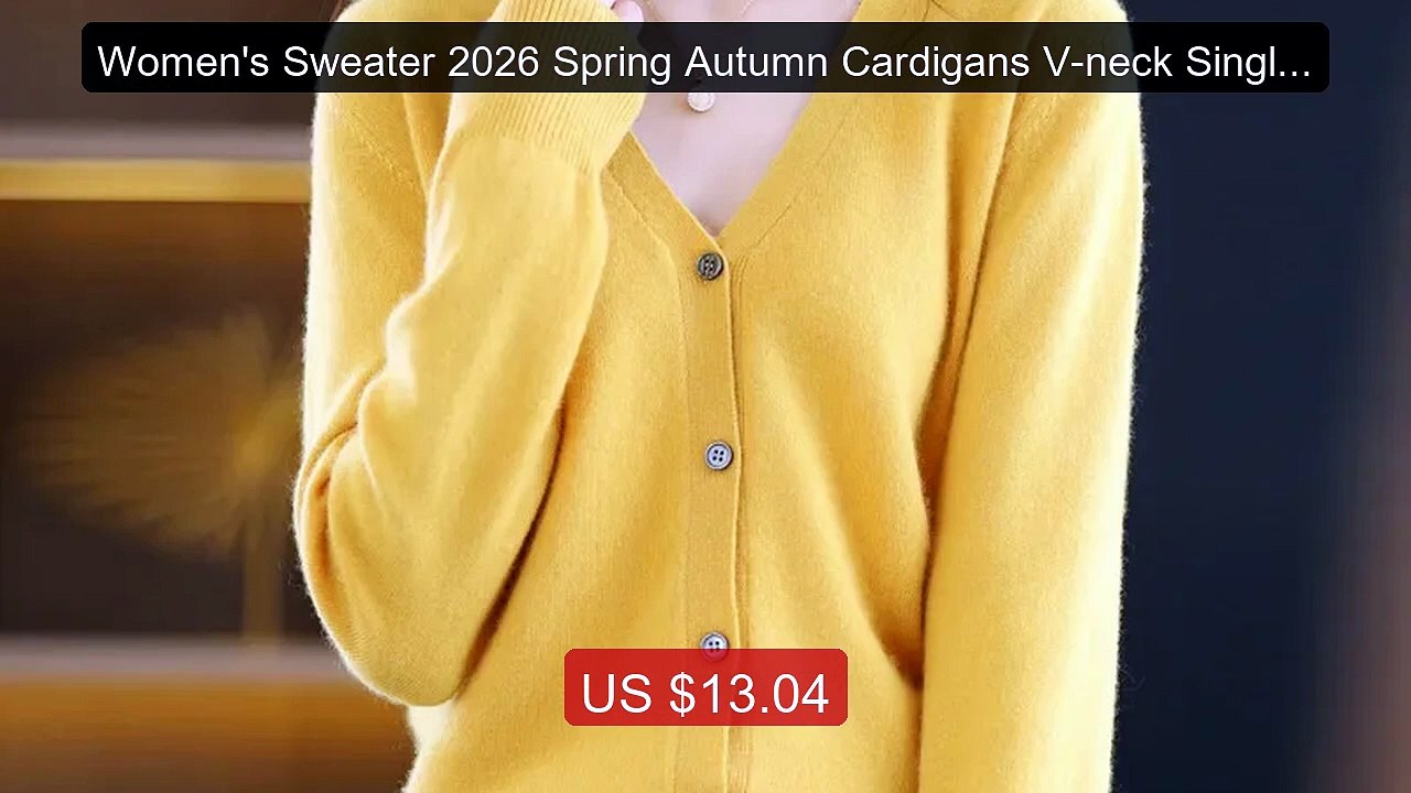 Women's Sweater 2026 Spring Autumn Cardigans V-neck Single Breasted... -- Top Rated 2026 | Buy Now!
