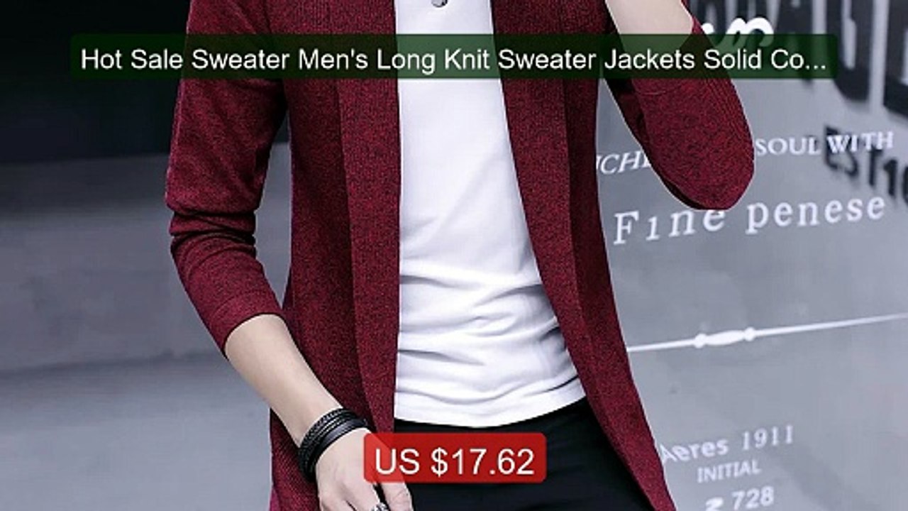 Hot Sale Sweater Men's Long Knit Sweater Jackets Solid Color Sweat... -- Best Deal 2026 | Shop Now!