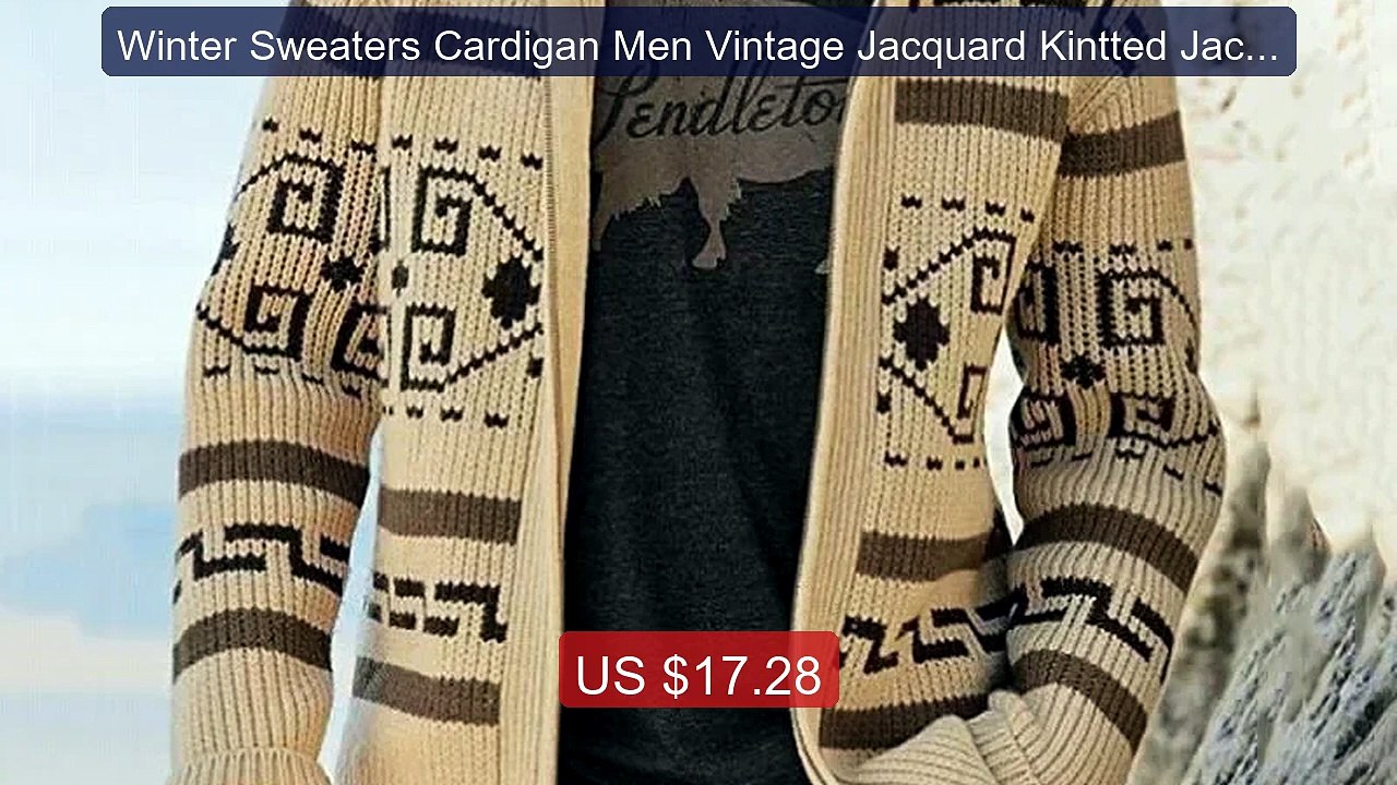 Winter Sweaters Cardigan Men Vintage Jacquard Kintted Jacket K... -- Best Buy 2026 | Great Quality!