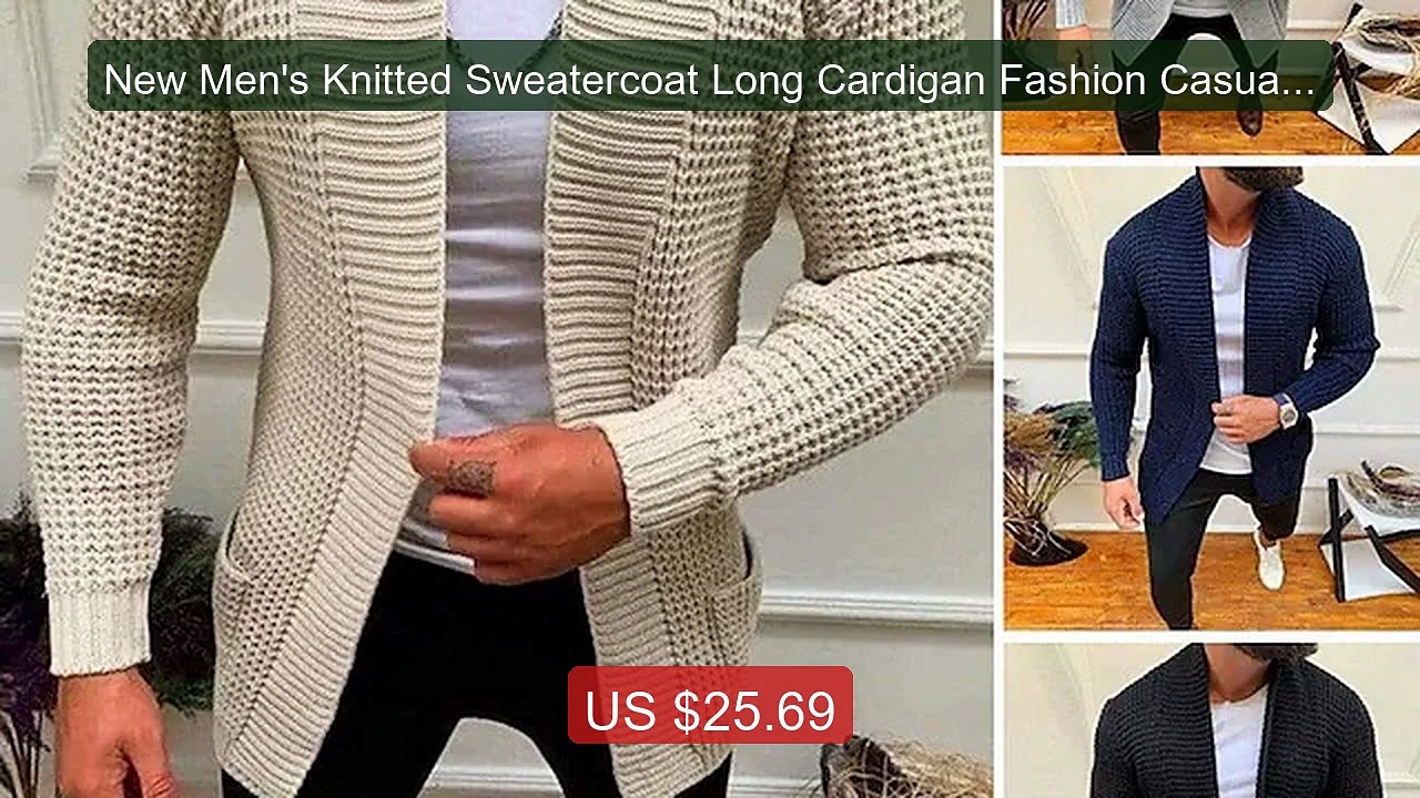 New Men's Knitted Sweatercoat Long Cardigan Fashion Casual Sweater... -- Best Deal 2026 | Shop Now!