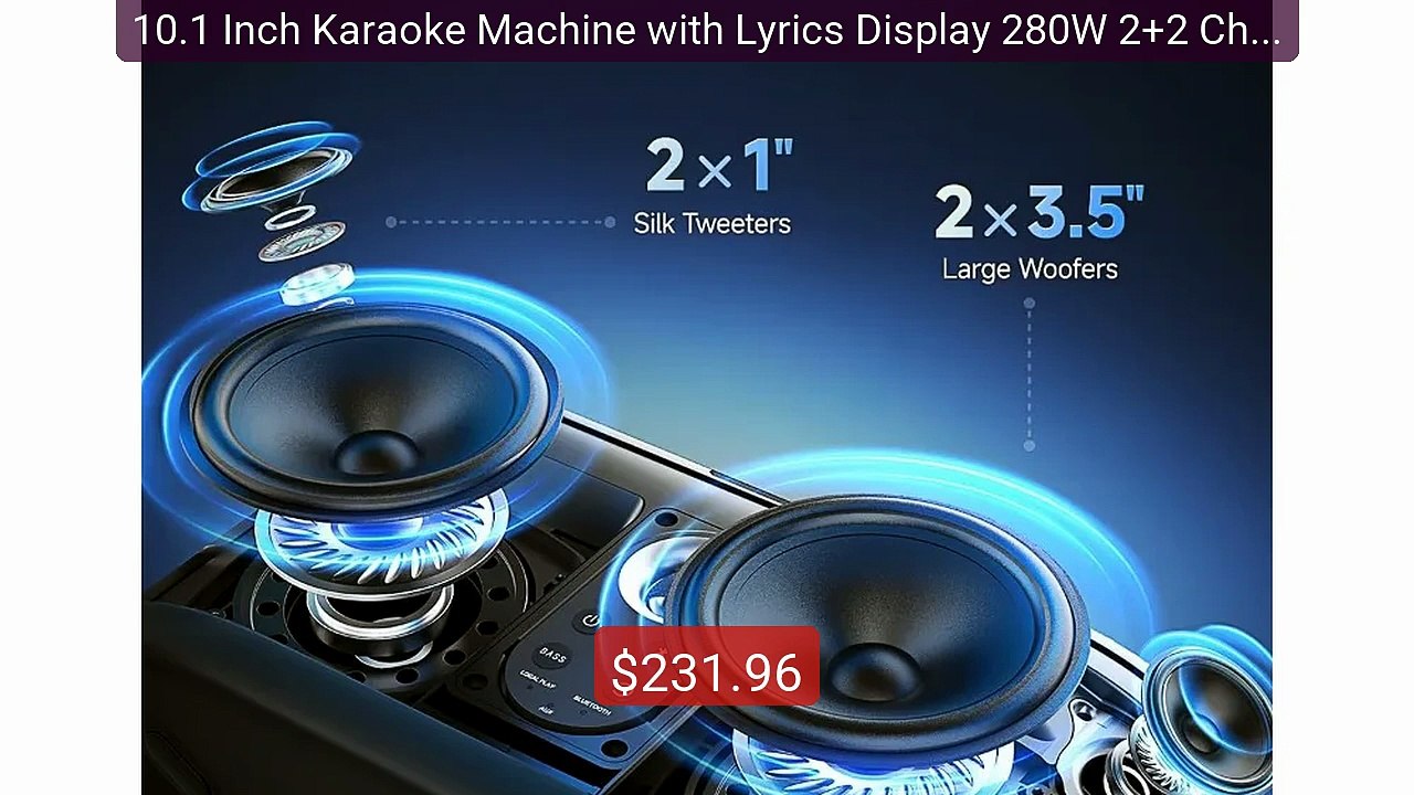 10.1 Inch Karaoke Machine with Lyrics Display 280W 2+2 Chan... -- Top Pick 2026 | Unbeatable Price!