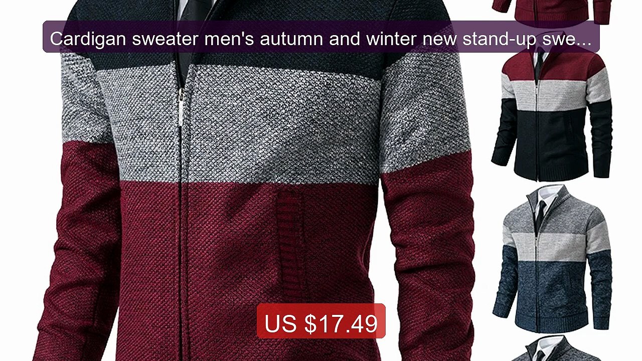 Cardigan sweater men's autumn and winter new stand-up sweat... -- Top Pick 2026 | Unbeatable Price!