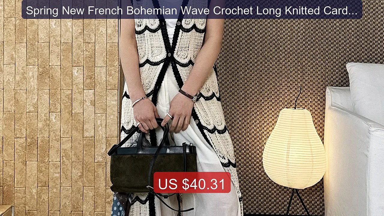 Spring New French Bohemian Wave Crochet Long Knitted Cardigan... -- Amazing Value 2026 | Must Have!