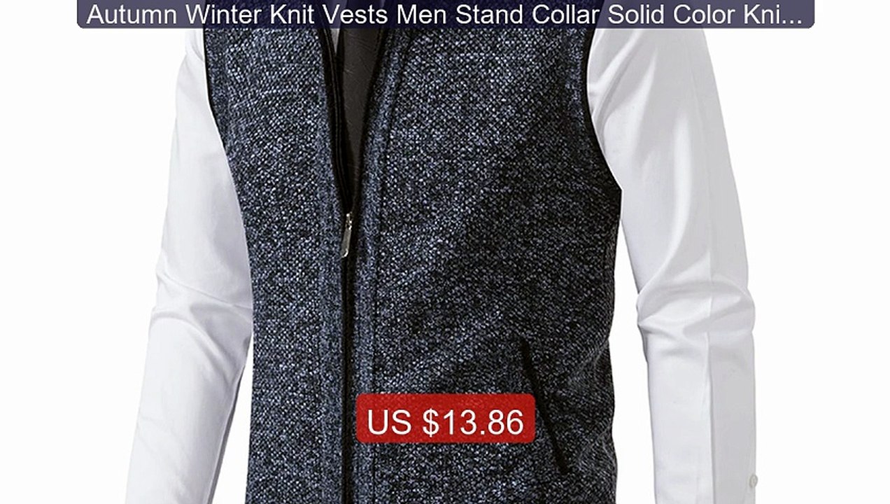 Autumn Winter Knit Vests Men Stand Collar Solid Color Knitted... -- Amazing Value 2026 | Must Have!