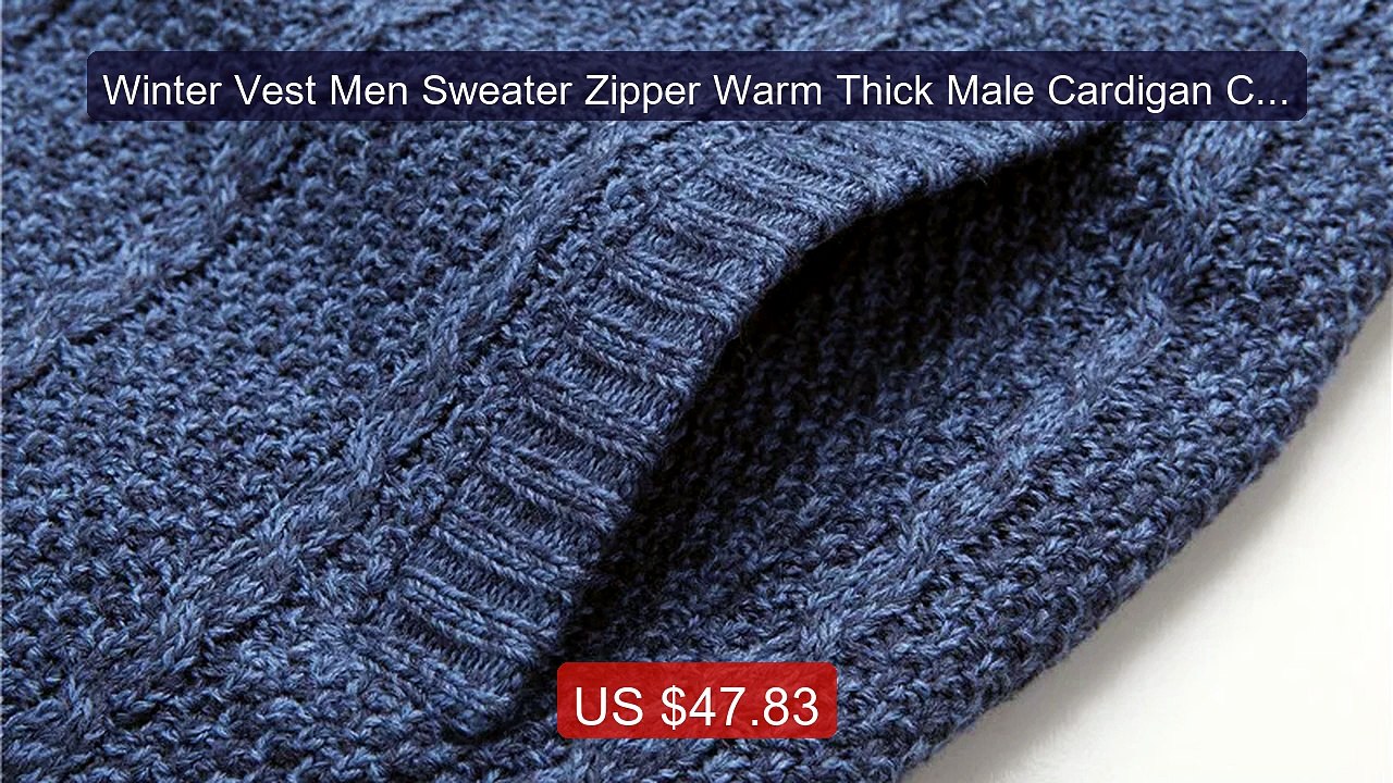 Winter Vest Men Sweater Zipper Warm Thick Male Cardigan Clothi... -- Best Buy 2026 | Great Quality!