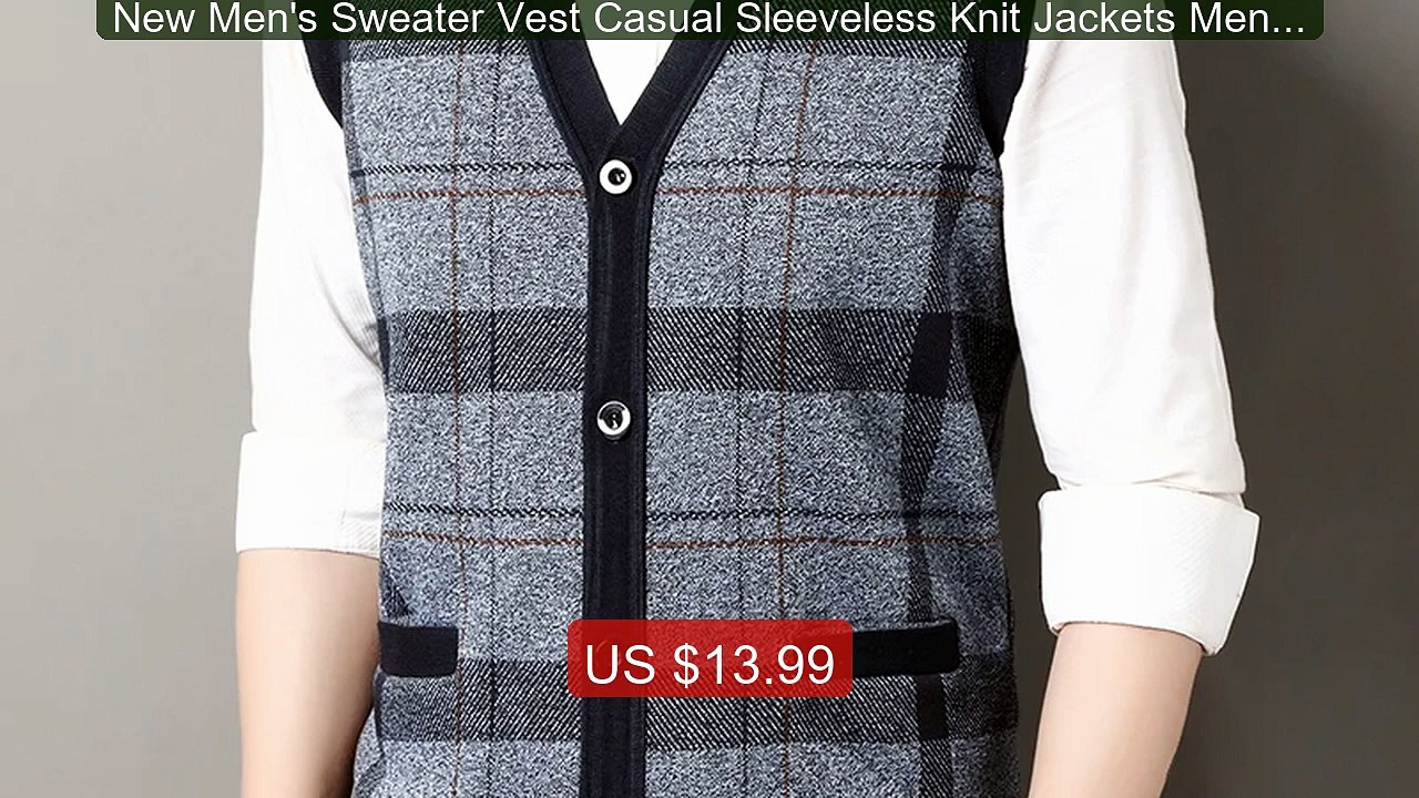 New Men's Sweater Vest Casual Sleeveless Knit Jackets Men Fash... -- Best Buy 2026 | Great Quality!