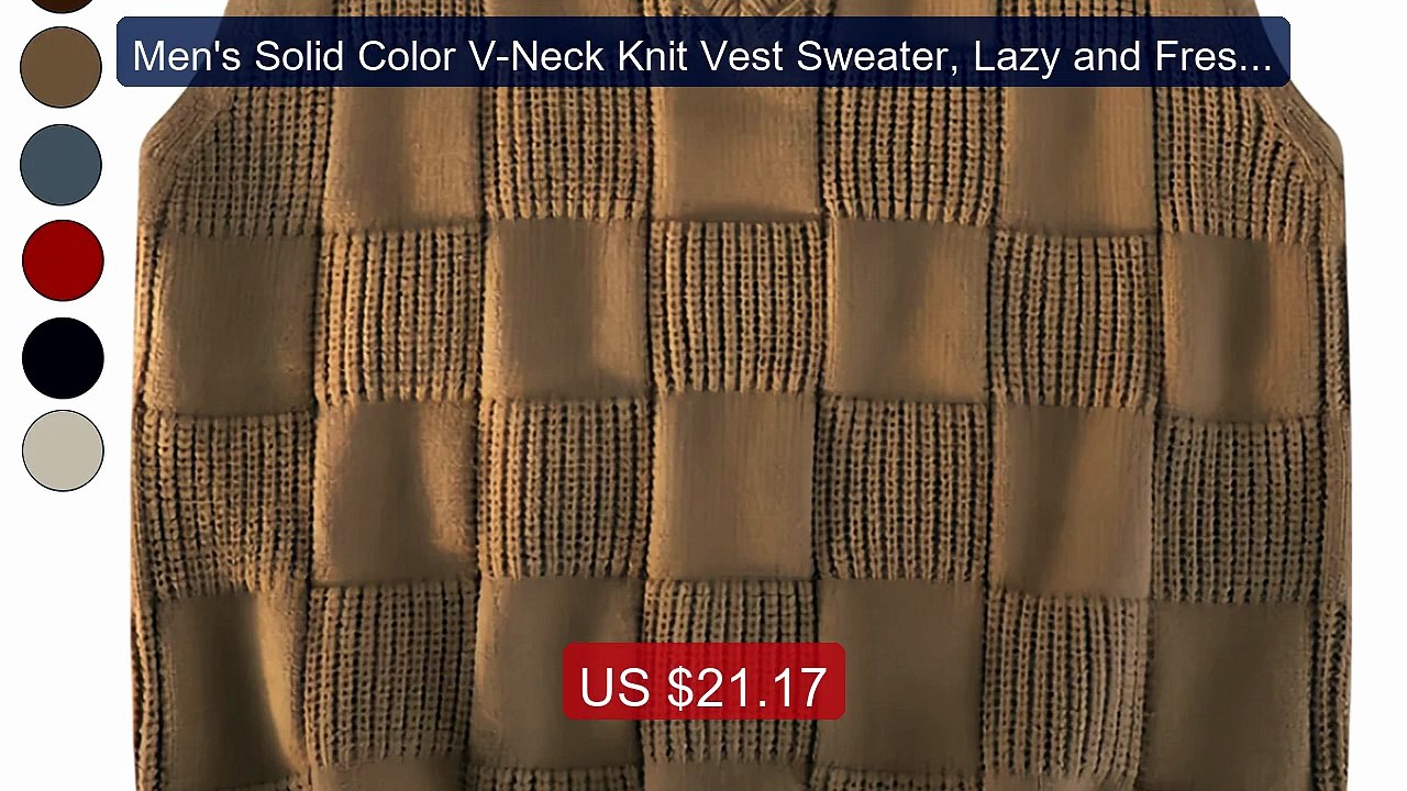 Men's Solid Color V-Neck Knit Vest Sweater, Lazy and Fresh Retro S... -- Best Deal 2026 | Shop Now!