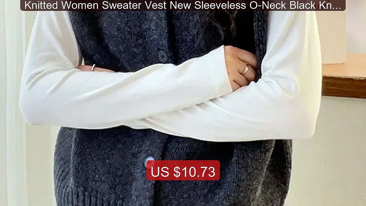 Knitted Women Sweater Vest New Sleeveless O-Neck Black Knit S... -- Amazing Value 2026 | Must Have!