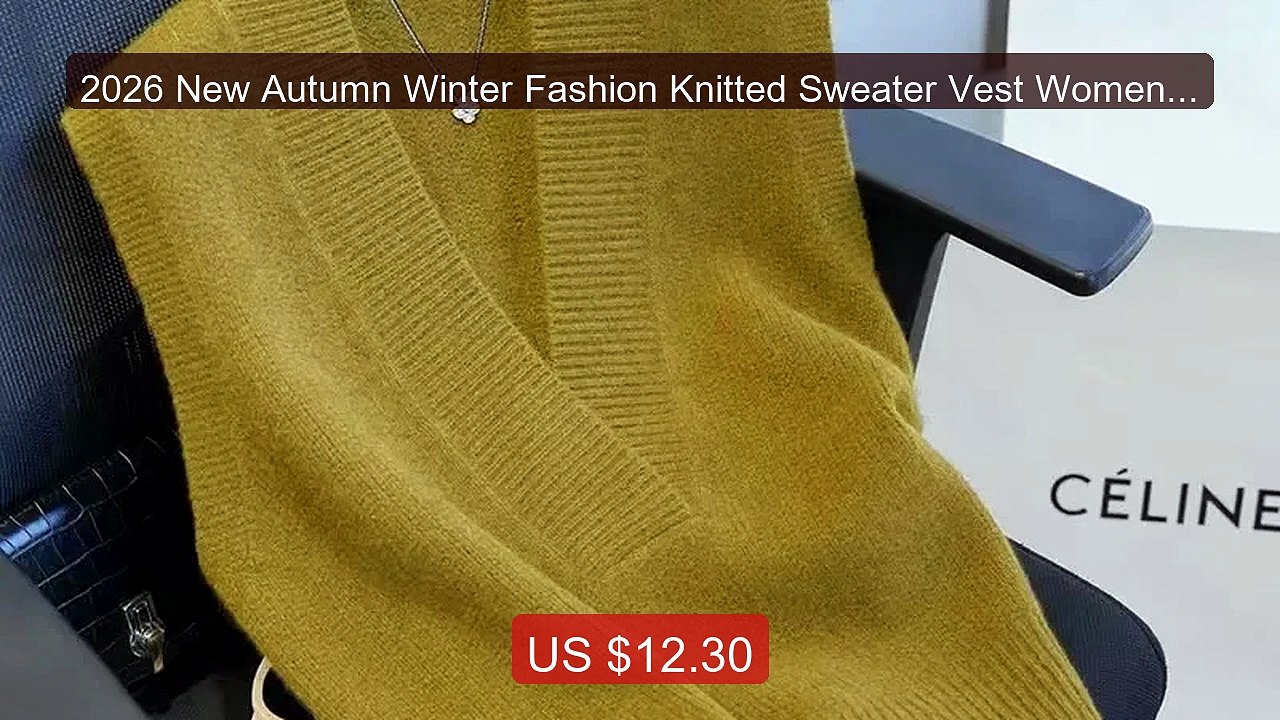 2026 New Autumn Winter Fashion Knitted Sweater Vest Women's  S... -- Best Buy 2026 | Great Quality!