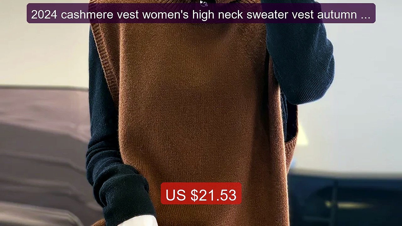 2024 cashmere vest women's high neck sweater vest autumn and winter... -- Top Rated 2026 | Buy Now!