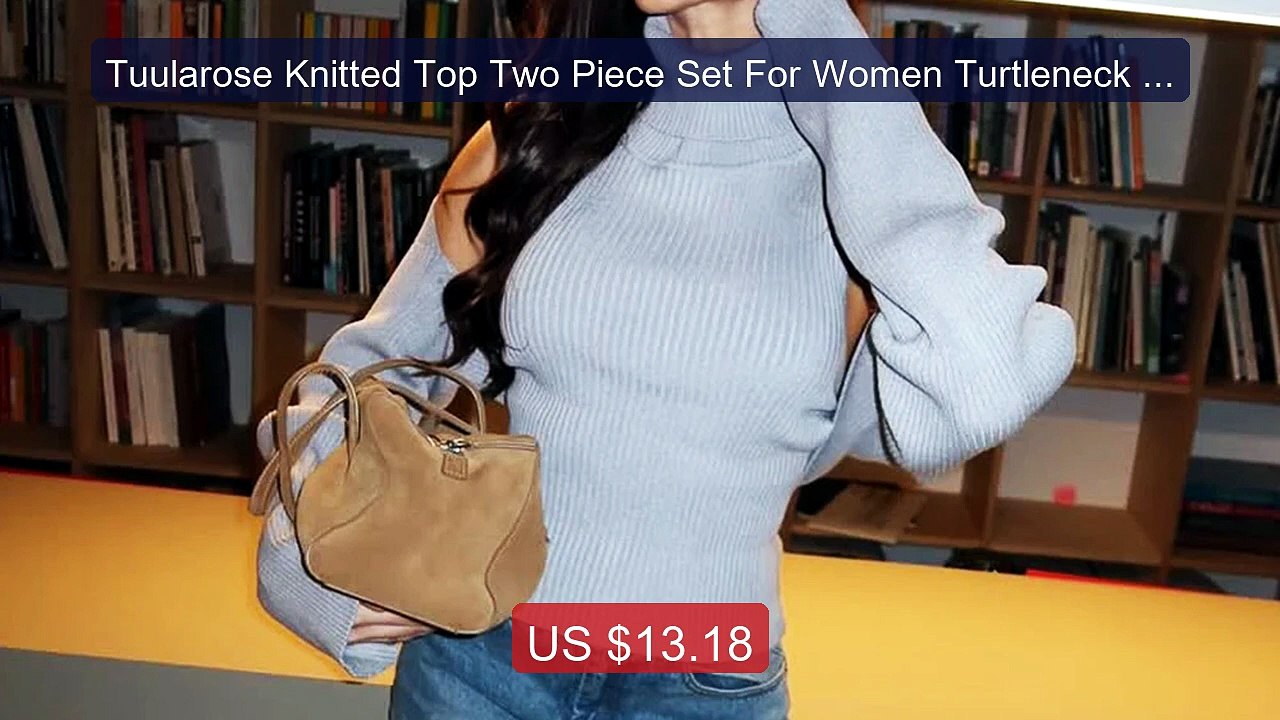 Tuularose Knitted Top Two Piece Set For Women Turtleneck Sleeveless... -- Top Rated 2026 | Buy Now!