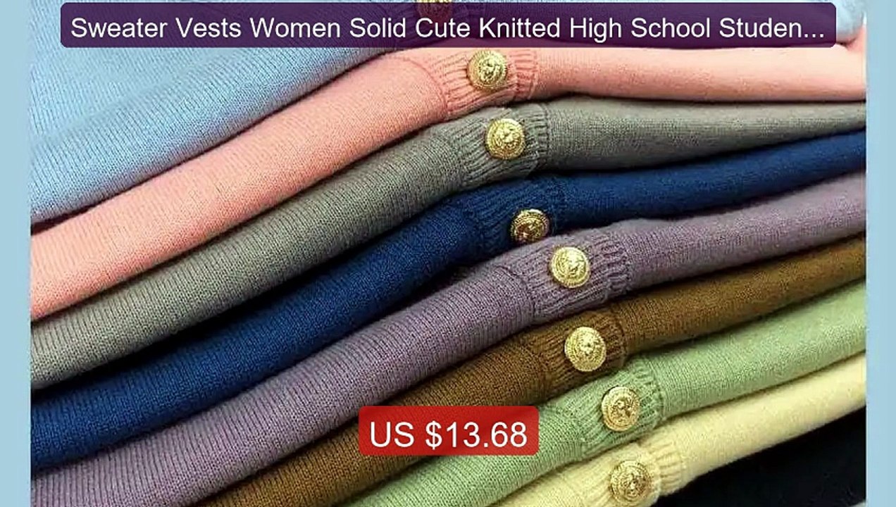 Sweater Vests Women Solid Cute Knitted High School Students JK Kaw... -- Best Deal 2026 | Shop Now!