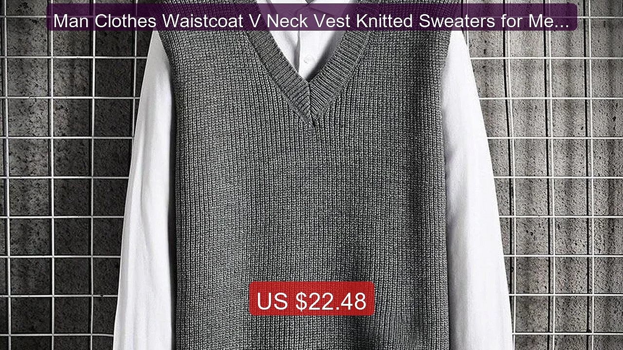 Man Clothes Waistcoat V Neck Vest Knitted Sweaters for Men Bu... -- Amazing Value 2026 | Must Have!