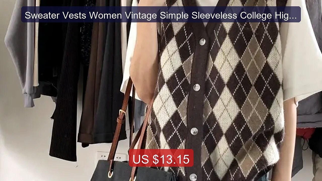 Sweater Vests Women Vintage Simple Sleeveless College High Street K... -- Top Rated 2026 | Buy Now!
