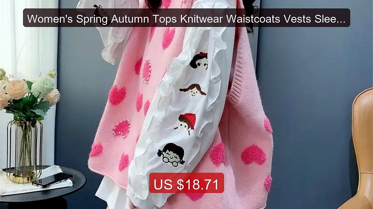 Women's Spring Autumn Tops Knitwear Waistcoats Vests Sleeve... -- Top Pick 2026 | Unbeatable Price!