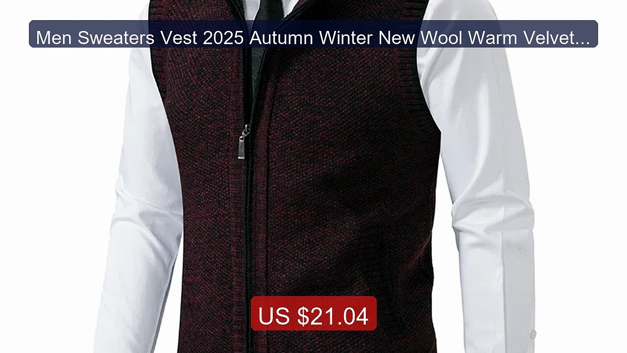 Men Sweaters Vest 2025 Autumn Winter New Wool Warm Velvet S... -- Top Pick 2026 | Unbeatable Price!