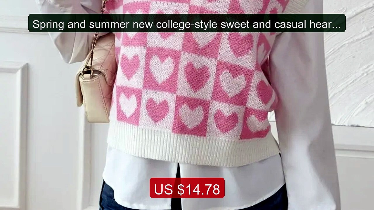 Spring and summer new college-style sweet and casual heart-... -- Top Pick 2026 | Unbeatable Price!