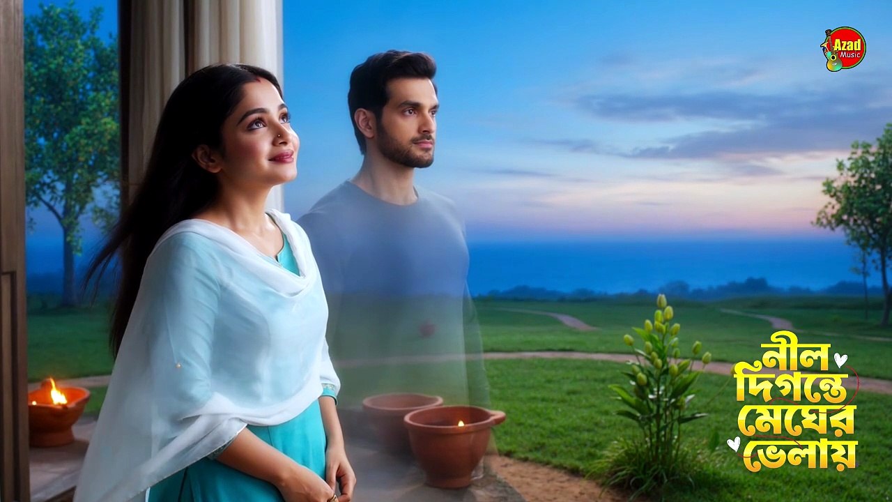 নীল দিগন্তে মেঘের ভেলায় ☁️ Angela Popy | New Bangla Romantic Song 2026 | Azad Music Official Video