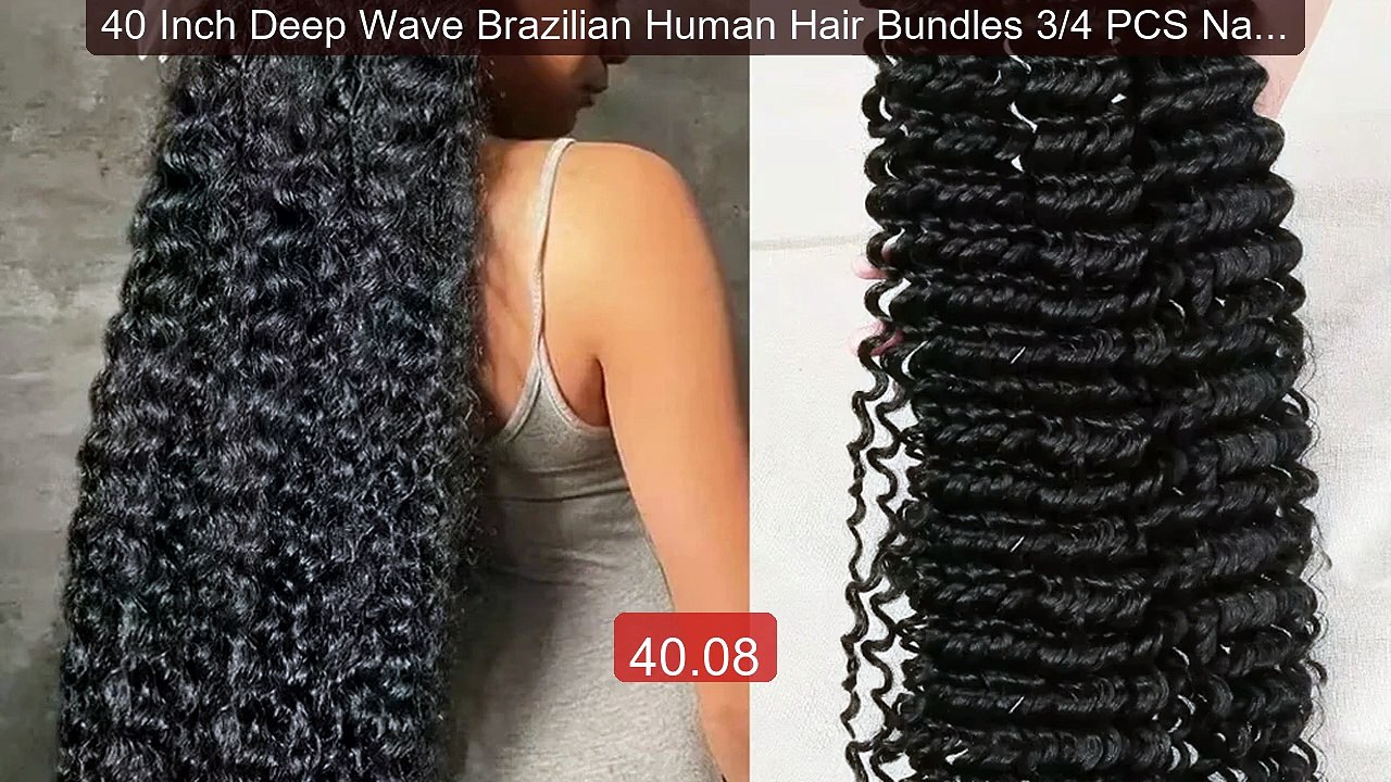 40 Inch Deep Wave Brazilian Human Hair Bundles 3/4 PCS Natural Blac... -- Top Rated 2026 | Buy Now!
