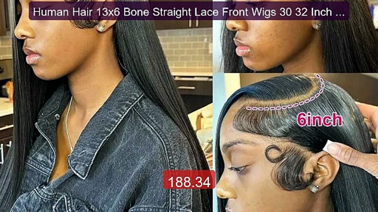 Human Hair 13x6 Bone Straight Lace Front Wigs 30 32 Inch 13x4 ... -- Best Buy 2026 | Great Quality!
