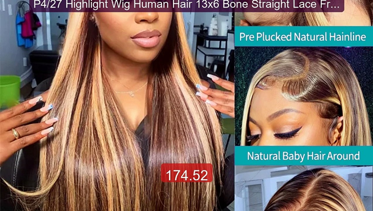 P4/27 Highlight Wig Human Hair 13x6 Bone Straight Lace Front W... -- Hot Deal 2026 | Limited Offer!