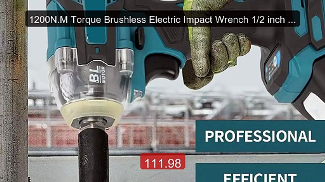 1200N.M Torque Brushless Electric Impact Wrench 1/2 inch Cordless ... -- Best Deal 2026 | Shop Now!