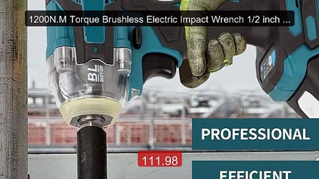 1200N.M Torque Brushless Electric Impact Wrench 1/2 inch Cordless ... Best Deal 2026 | Shop Now!