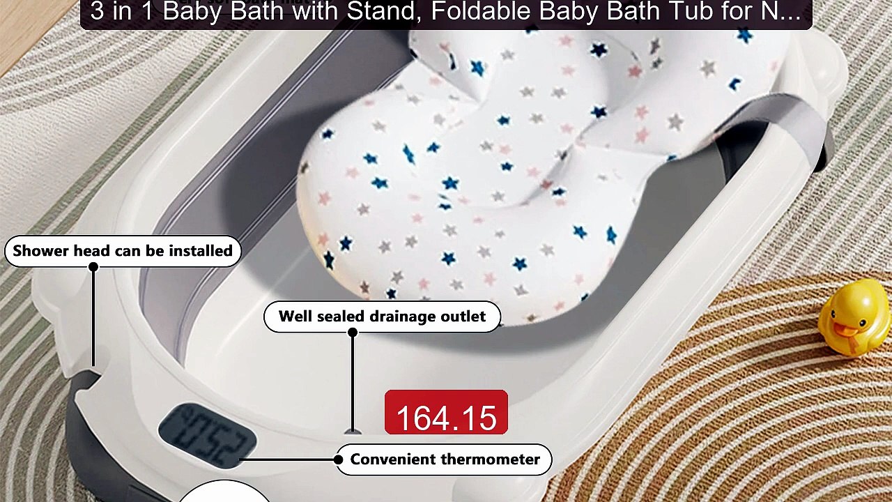 3 in 1 Baby Bath with Stand, Foldable Baby Bath Tub for Newbor... -- Best Buy 2026 | Great Quality!