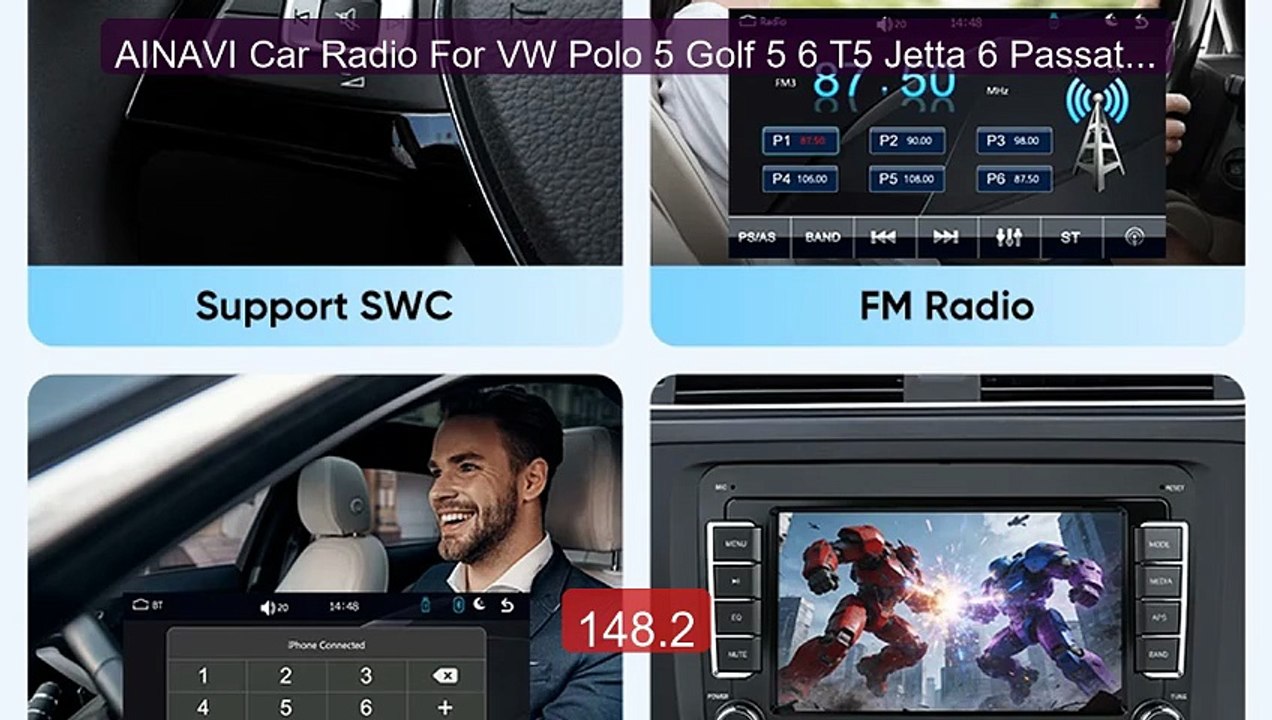 AINAVI Car Radio For VW Polo 5 Golf 5 6 T5 Jetta 6 Passat B6 B7 Ti... -- Best Deal 2026 | Shop Now!