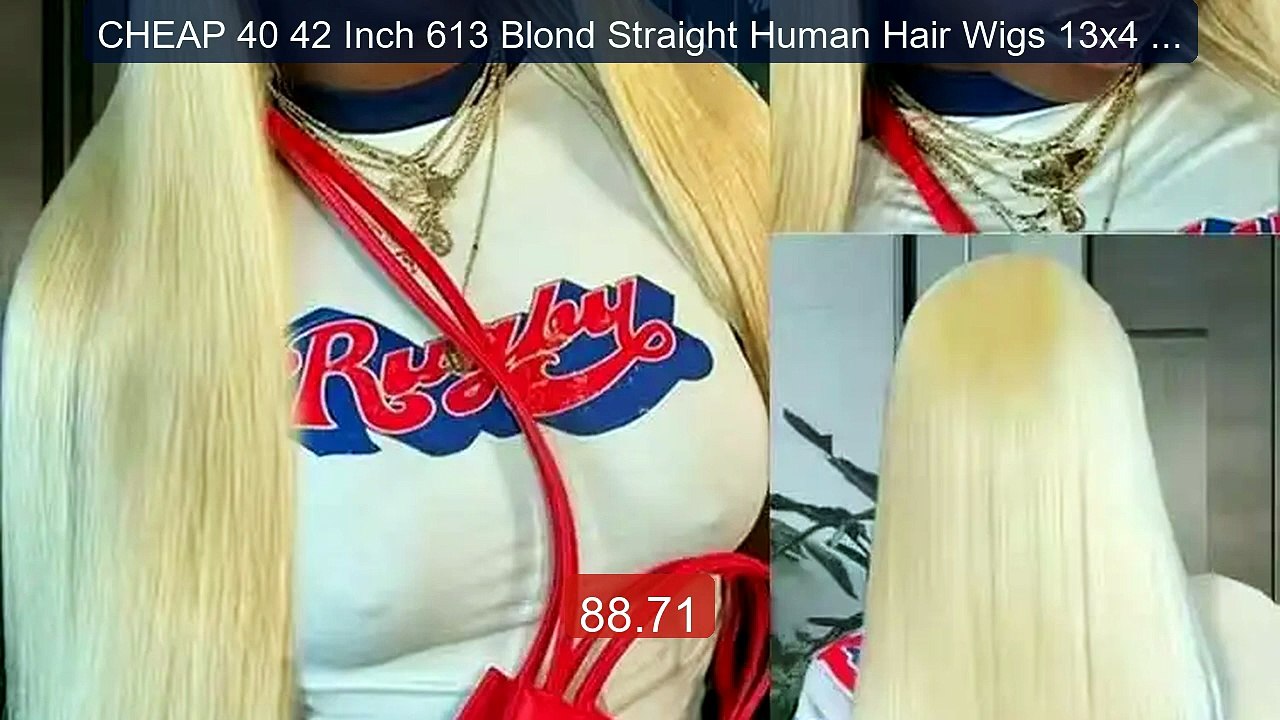 CHEAP 40 42 Inch 613 Blond Straight Human Hair Wigs 13x4 13... -- Top Pick 2026 | Unbeatable Price!