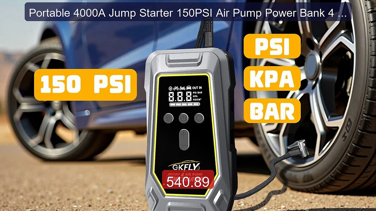 Portable 4000A Jump Starter 150PSI Air Pump Power Bank 4 In... -- Top Pick 2026 | Unbeatable Price!