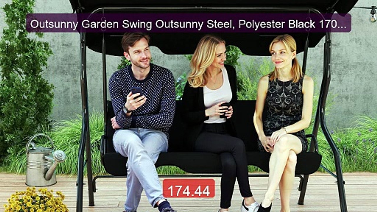 Outsunny Garden Swing Outsunny Steel, Polyester Black 170X1... -- Top Pick 2026 | Unbeatable Price!