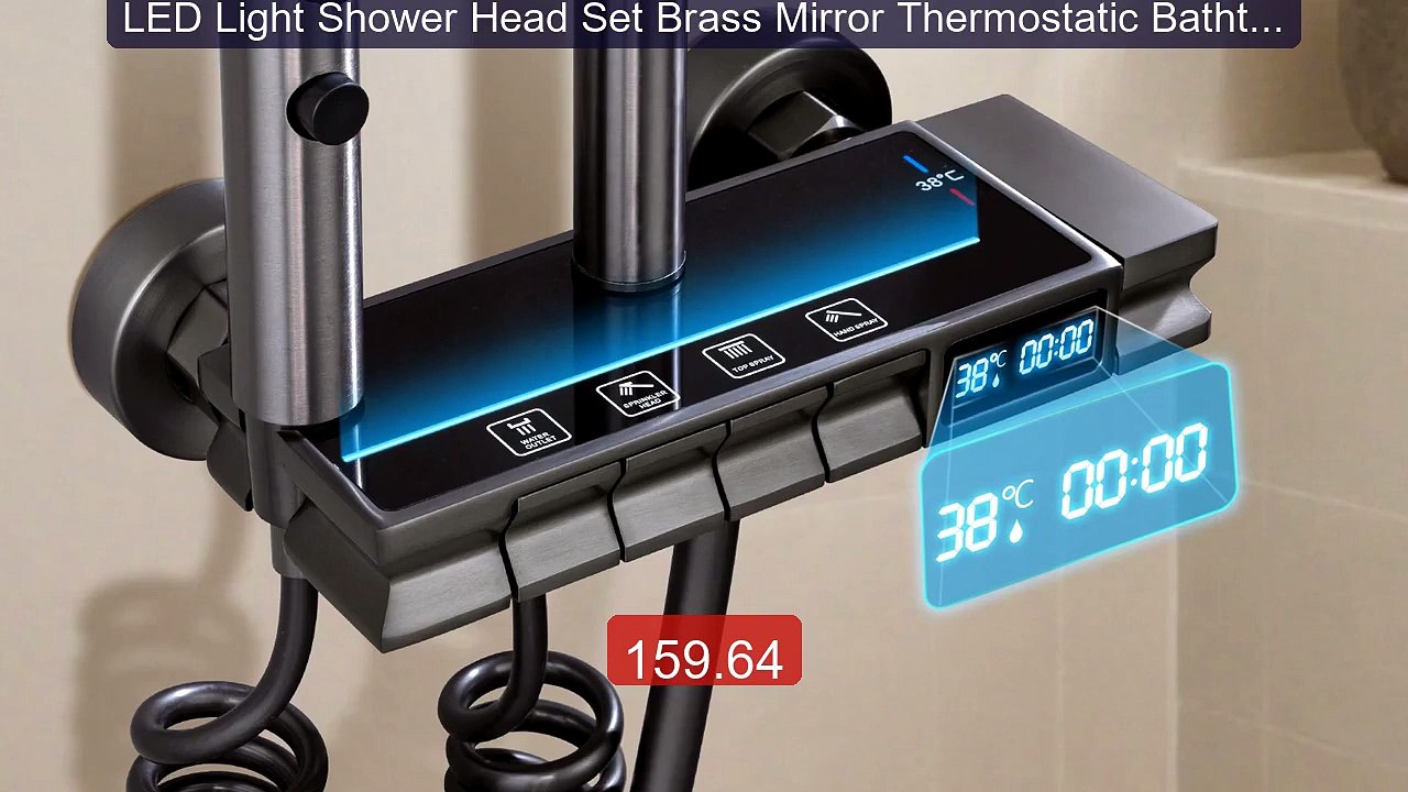 LED Light Shower Head Set Brass Mirror Thermostatic Bathtub Fa... -- Best Buy 2026 | Great Quality!