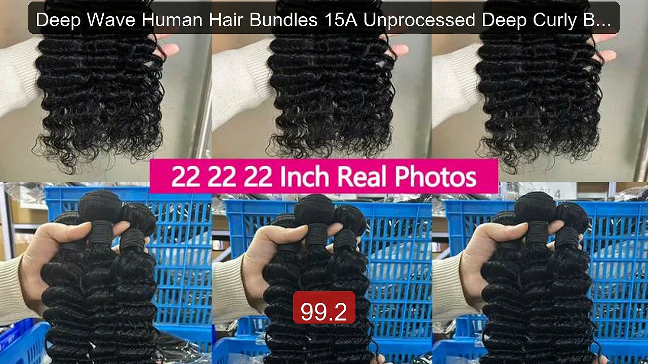 Deep Wave Human Hair Bundles 15A Unprocessed Deep Curly Bundle... -- Hot Deal 2026 | Limited Offer!
