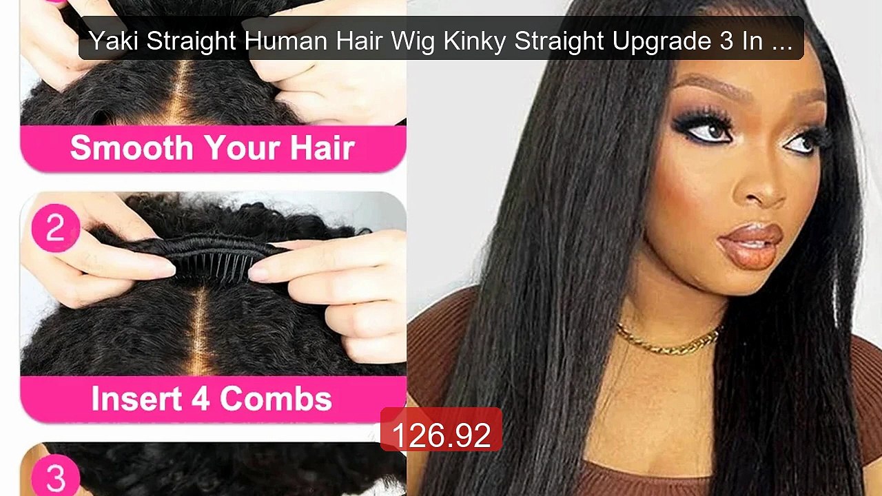 Yaki Straight Human Hair Wig Kinky Straight Upgrade 3 In 1 Hal... -- Best Buy 2026 | Great Quality!